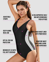 Hourglass™ Plunge Corset Back Sculpting Swimsuit
